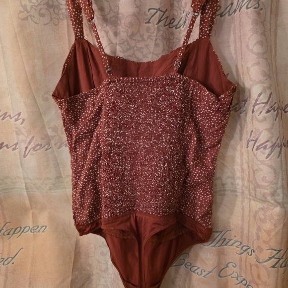 Abercrombie & Fitch Red Polka Dot Bodysuit - Picture 4 of 6